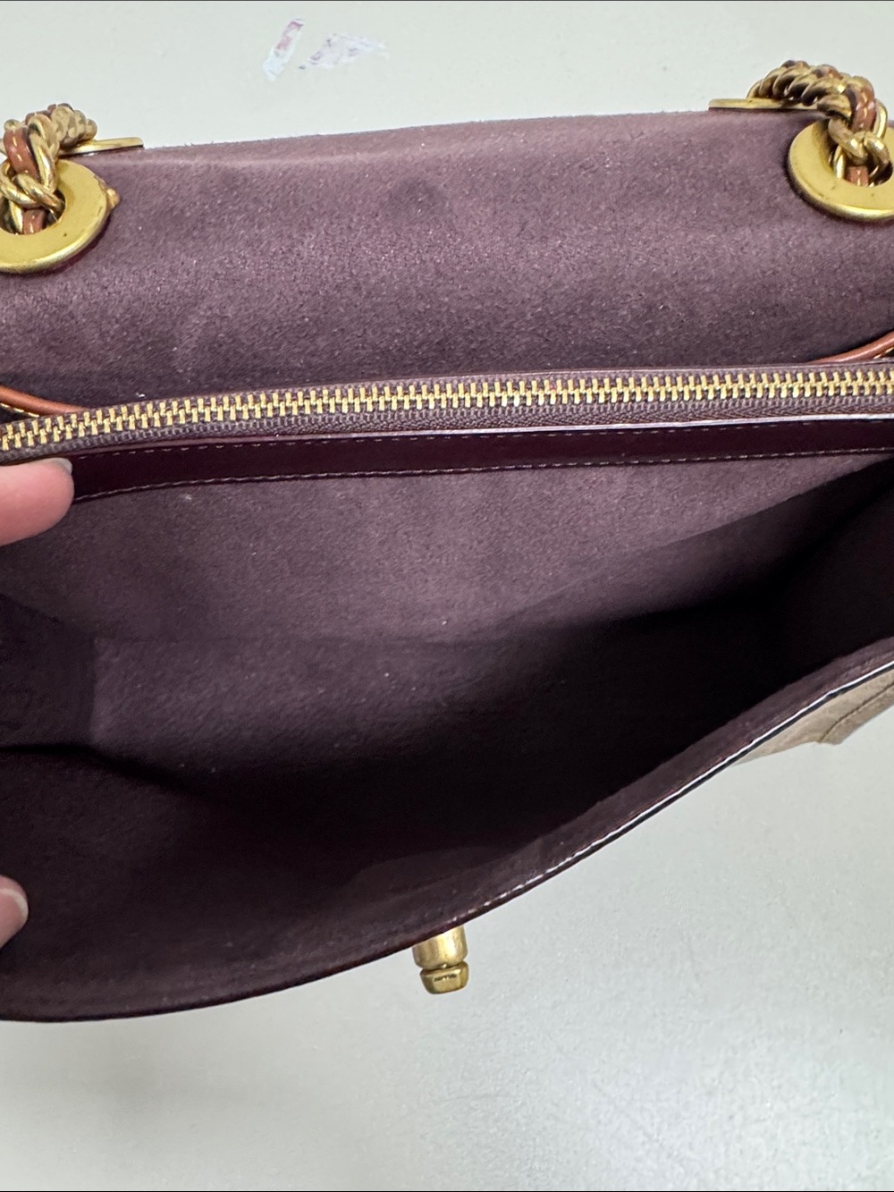 Coach Signature Parker 30585 Rust/Brown/Gold Shoulder Bag - Picture 11 of 14